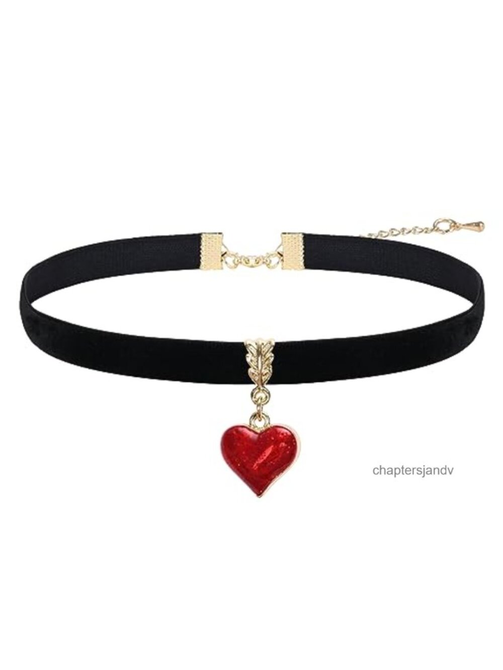 Velvet Choker Necklace Adjustable 10-14 Inch Silver Plated Heart Drip Oil